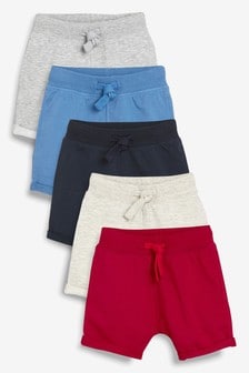 Red/Blue/Grey 5 Pack Jersey Shorts (3mths-7yrs) (623542) | £30 - £34