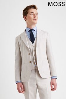 Moss Skinny Fit Beige Linen Suit