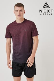 Burgundy Red Ombré Print Short Sleeve Tee Next Active Gym Tops & T-Shirts (624283) | £18