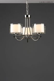 Chrome Southwell 3 Light Chandelier And Glass Lamp Shades