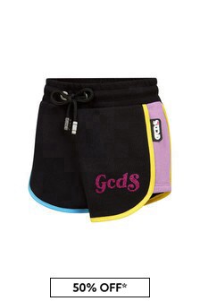 GCDS Mini Girls Black Cotton Shorts