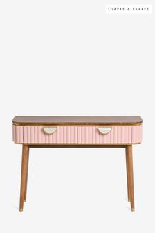 Clarke & Clarke Ribbed Pink Mango Wood Calisto Console Table