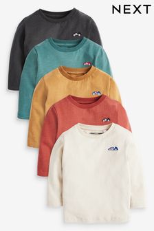 Mineral 5 Pack Long Sleeve T-Shirts (3mths-7yrs) (627671) | £17 - £20