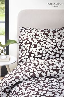 Jasper Conran London Brown Abstract Floral 200 TC Percale Pillowcases Pair