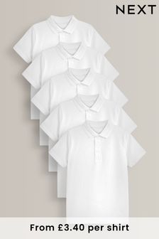 White Cotton School Polo Shirts (3-16yrs) (631025) | £17 - £26