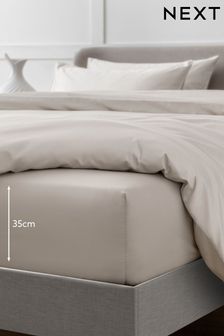 Stone Natural Collection Luxe 400 Thread Count Deep Fitted 100% Egyptian Cotton Sateen Deep Fitted Sheet