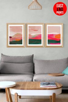 East End Prints Pink Green and Pink Abstract Wall Set by Ana Rut Bre