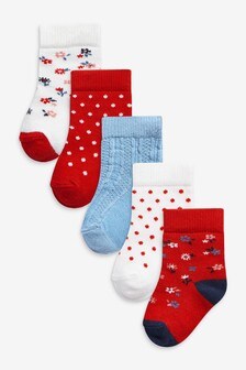 Baby 5 Pack Socks (0mths-2yrs)