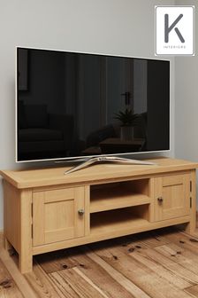 K Interiors Oak Lana Solid Wood Large TV Unit