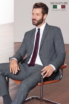 Skinny Fit Marzotto Signature Check Suit