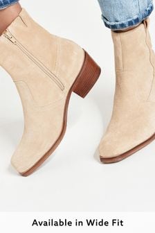 Forever Comfort® Suede Western Ankle Boots