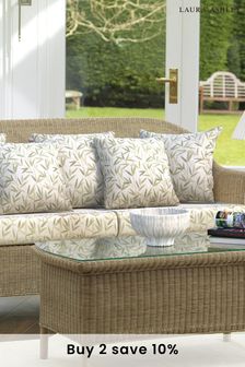 Natural Garden Bewley Indoor Rattan Lounging Set With Willow Leaf Hedgerow Cushions