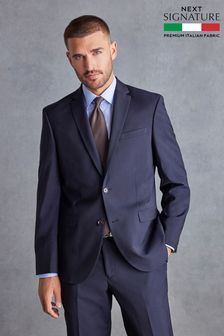 Navy Blue Regular Fit Signature Tollegno Wool Suit (646258) | £144