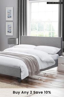 Rialto Light Grey Linen Bed By Julian Bowen