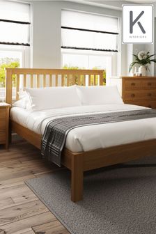 K Interiors Oak Lana Solid Wood Bed