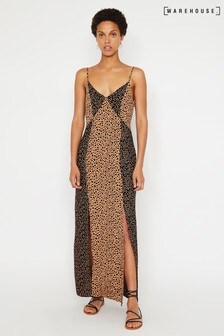 warehouse tiger print maxi dress