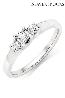 Beaverbrooks 9ct Three Stone Diamond Ring