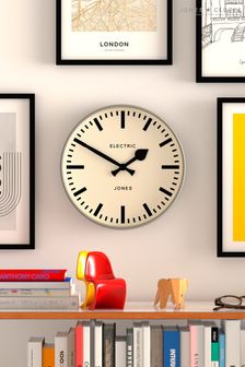 Jones Clocks Grey A Contemporary Railway Dial Wall Clock