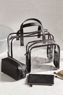 Set of 4 Black Make-Up Bags