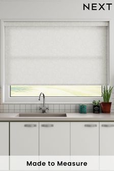 White Garden Trail Chiffon Made To Measure Roller Blind