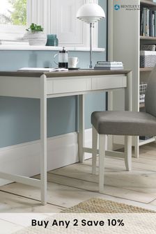 Bergen Grey Washed Oak Soft Grey Desk by Bentley Designs