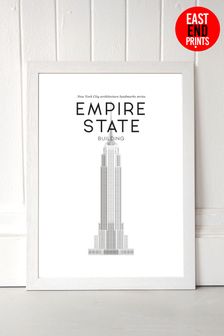 East End Prints White Empire State Building Print