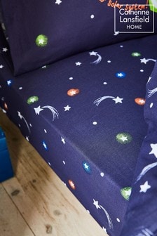 Catherine Lansfield Blue Happy Space Fitted Sheet