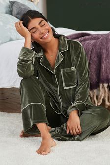 Premium Velvet Button Through Pyjamas