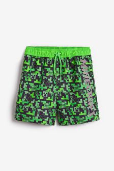 Green Minecraft Swim Shorts (3-16yrs) (671358) | £14 - £20