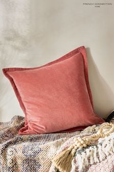 French Connection Almond Washed Velvet Cushion