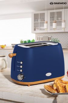 Daewoo Blue Skandik Wooden Trim 2 Slot Toaster