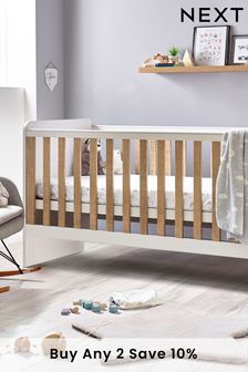 White/Wood Effect Parker Kids Nursery Cot Bed (673628) | £399