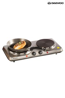 Daewoo Silver Double Stainless Steel Hot Plate