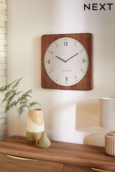Brown Wood Retro Juno Wall Clock