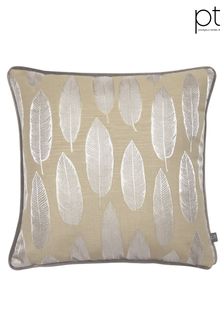 Prestigious Textiles Ember Beige Quill Embroidered Feather Filled Cushion