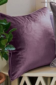 Grape Purple Nigella Feather Cushion