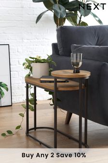 Bronx Oak Effect Tiered Sofa Side Table (681641) | £150
