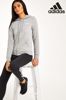 adidas grey zip up hoodie womens
