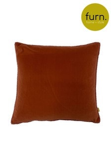 furn. Brick Red Cosmo Velvet Polyester Filled Cushion