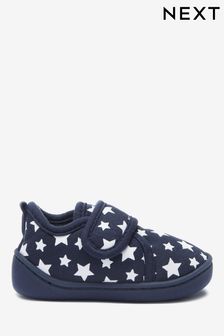 Navy Star Touch Fastening Cupsole Slippers (688530) | £11 - £14