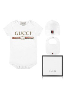GUCCI Kids White Bodysuit Gift Set