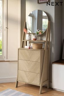 Anderson Oak Effect Storage Chest with Mirror