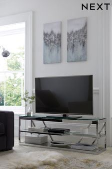 Cailin Glass Wide TV Stand
