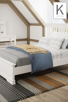 K Interiors White Colton Wooden Bed Frame