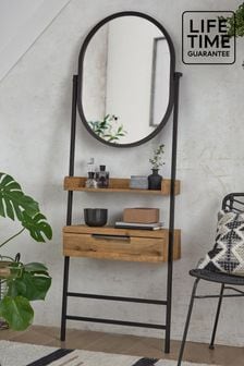 Bronx Oak Effect Standing Dressing Table With Mirror