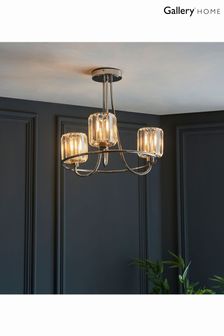 Gallery Home Bright Nickel Hove 3 Bulb Ceiling Light