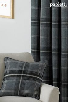 Riva Paoletti Grey Aviemore Tartan Faux Wool Polyester Filled Cushion