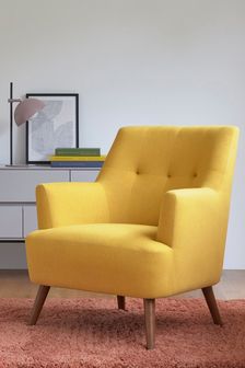 Soft Marl Ochre Yellow Carter Mid Leg Accent Chair (707789) | £260