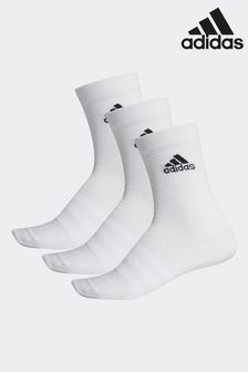 adidas Adult White Lightweight Crew Socks Three Pack