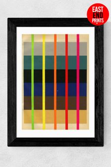 East End Prints Black Fluoro Abstract Print